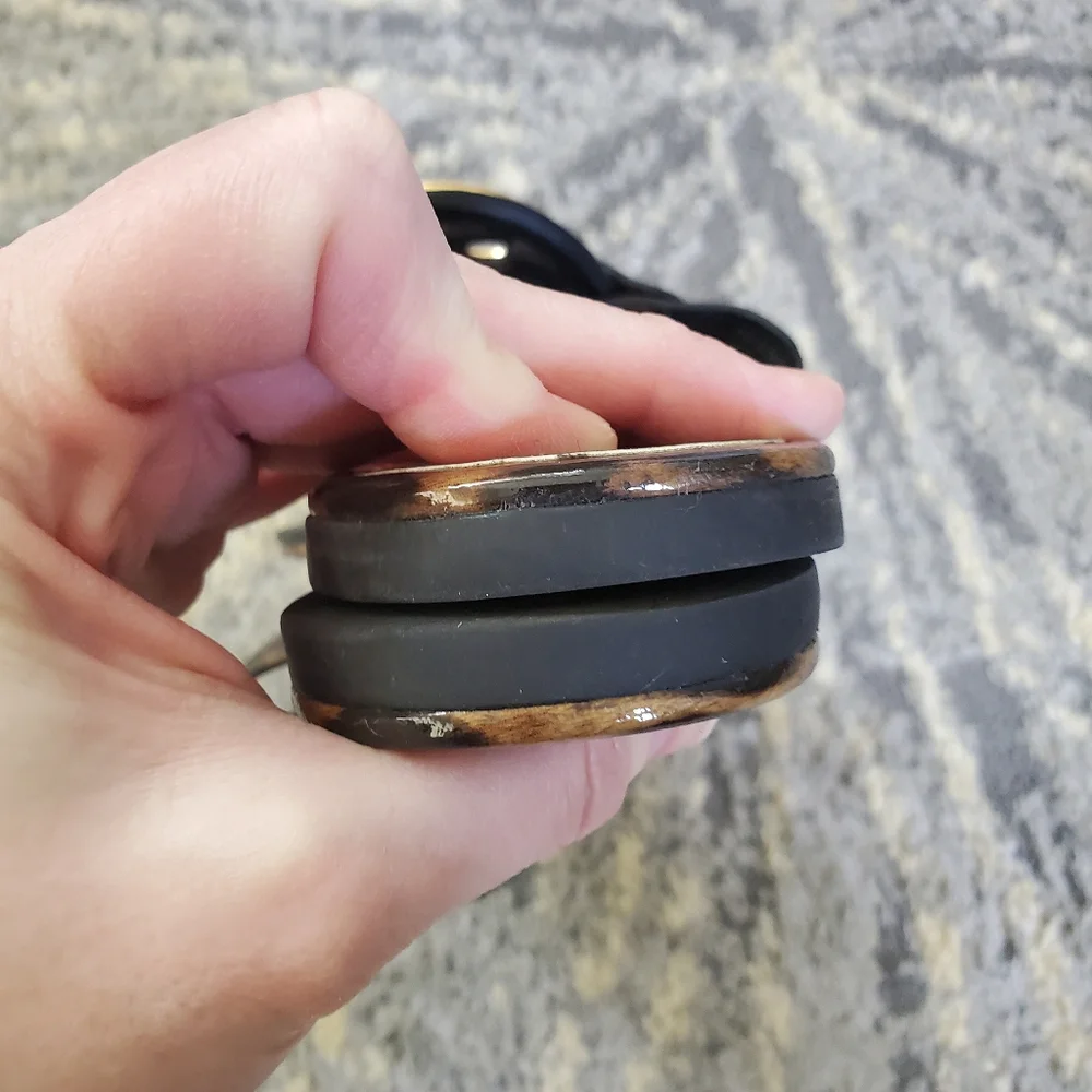 Tory Burch Black and Tortoiseshell Miller Logo Thong Sandals